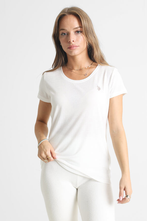 U.S. Polo Assn. T-Shirt | Offwhite | Damen  | L von U.S. Polo Assn.