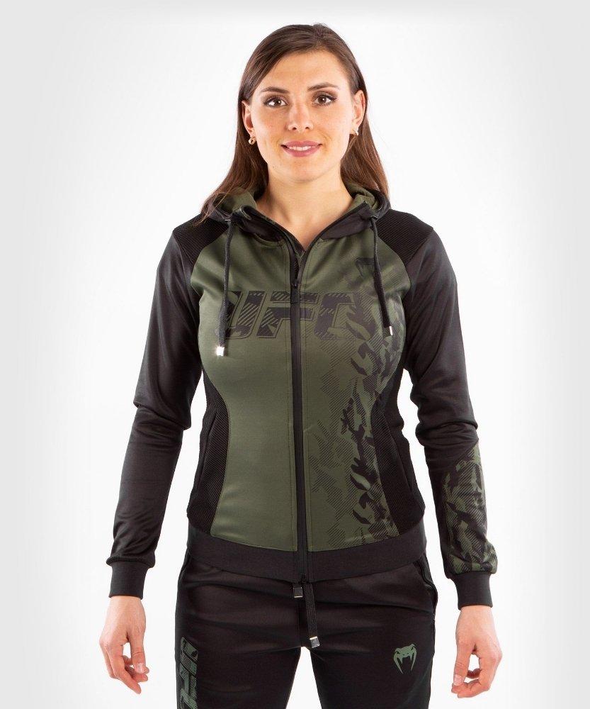 Ufc Authentic Fight Week Kapuzenpullover Mit Reißverschluss Damen Khaki M