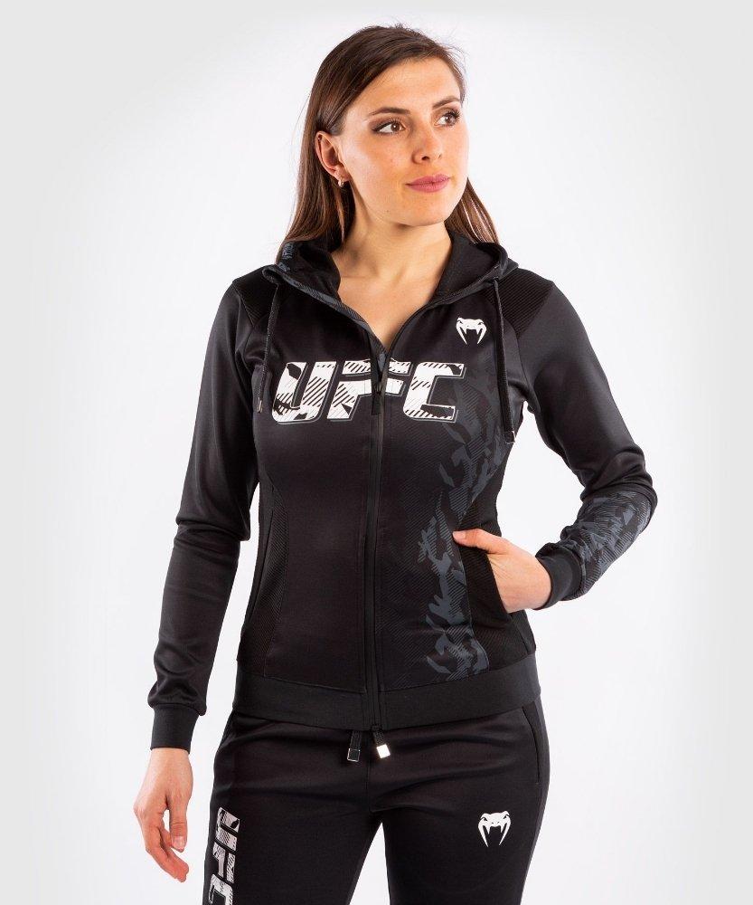 UFC VENUM - Authentic Fight Week  Kapuzenpullover mit Reißverschluss, für Damen, Schwarz, Größe M von UFC VENUM