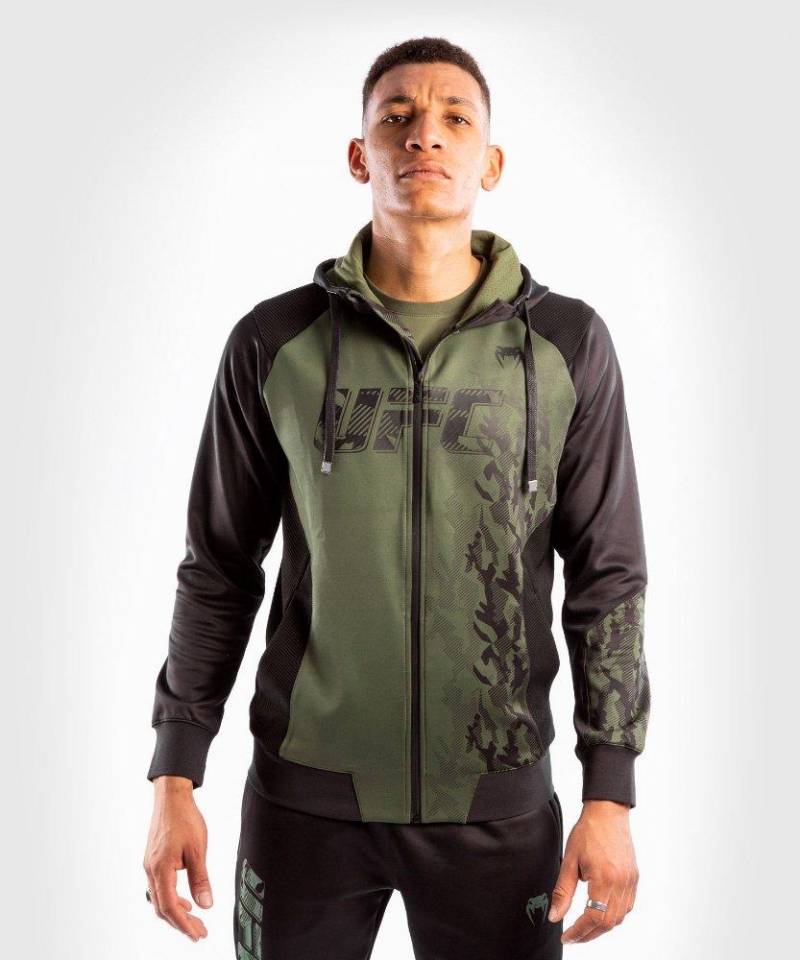 Ufc Authentic Fight Week Kapuzenpullover Mit Reißverschluss Herren Khaki L von UFC VENUM