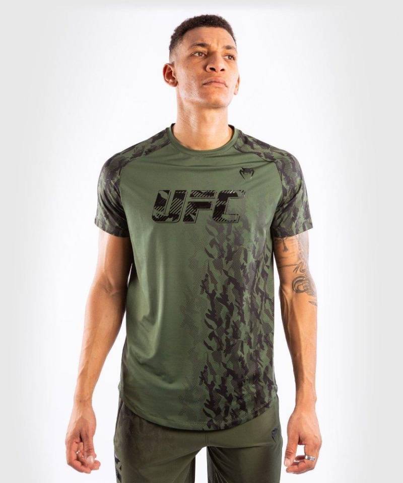 Ufc Authentic Fight Week Performance Kurzarm T-shirt Herren Khaki XS von UFC VENUM