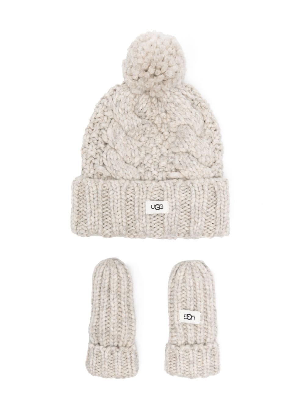 UGG Kids chunky-knit beanie and mitten set (set of two) - Grey von UGG Kids