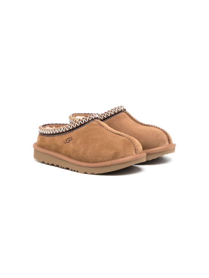 UGG Kids logo-debossed wool blend slippers - Brown von UGG Kids