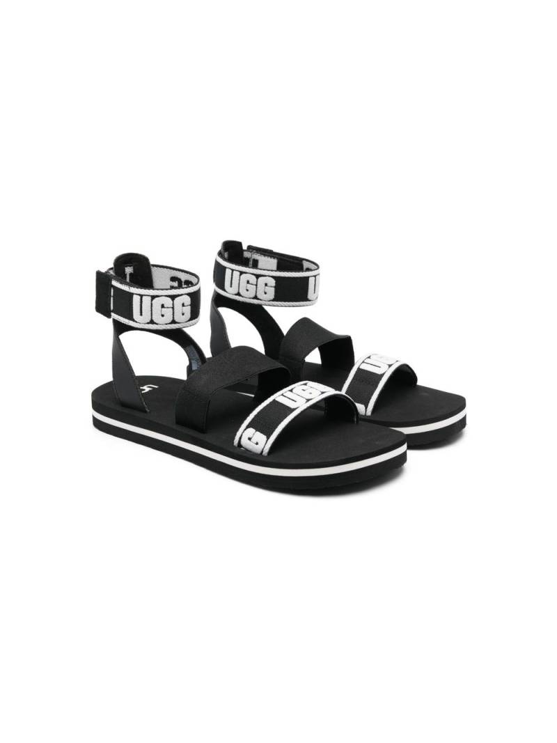 UGG Kids logo-motif ankle-strap sandals - Black von UGG Kids