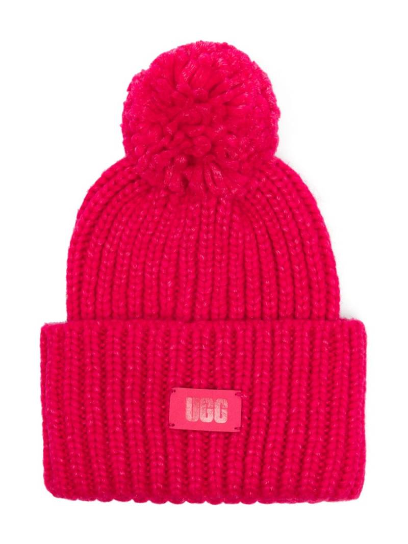 UGG Kids logo-patch pompom beanie - Pink von UGG Kids