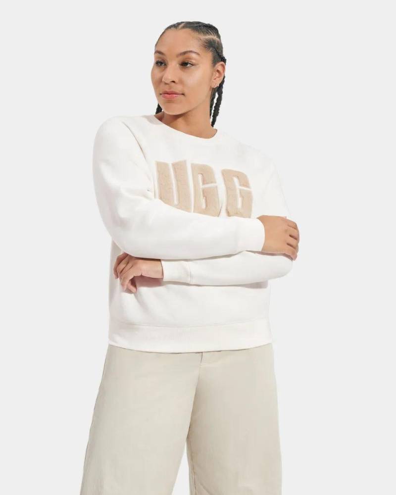 Madeline Fuzzy Logo Crewneck-xs Damen Offwhite XS von UGG