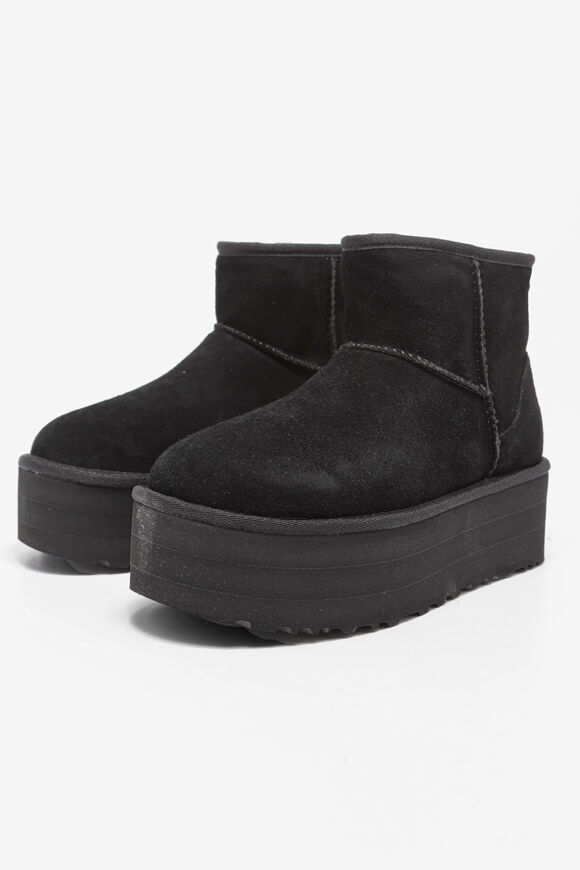 UGG Classic Mini gefütterte Plateau Stiefelette | Black | Damen  | EU36 von UGG