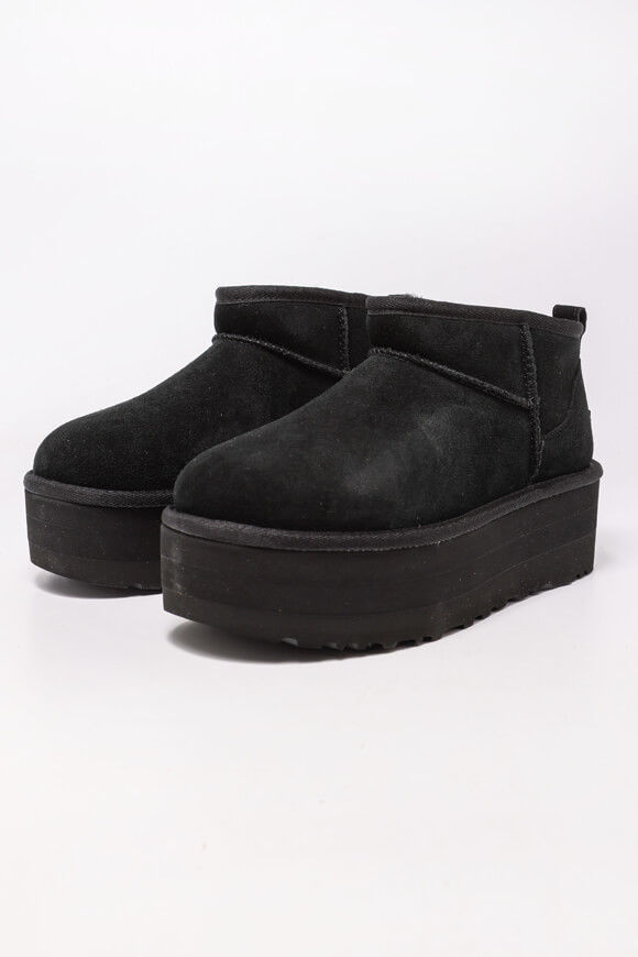 UGG Classic Ultra Mini gefütterte Plateau Stiefelette | Black | Damen  | EU37 von UGG