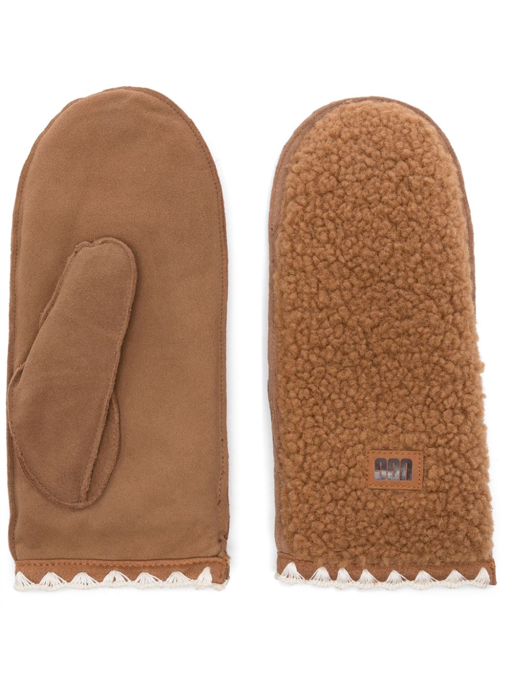 UGG UGGfluff Scalloped mittens - Brown von UGG