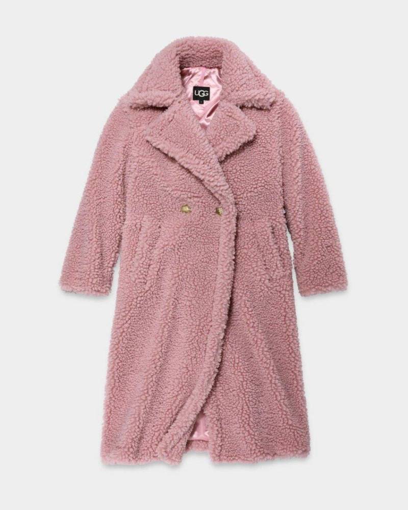 W Gertrude Long Teddy Coat-m Unisex Rosa M von UGG