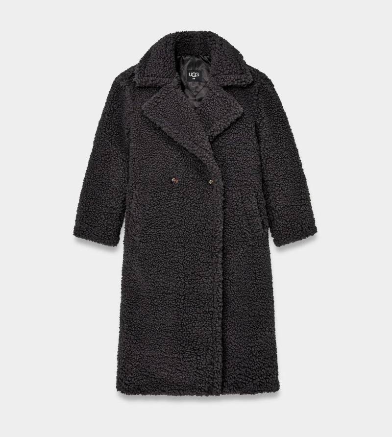 W Gertrude Long Teddy Coat-m Unisex Schwarz M von UGG