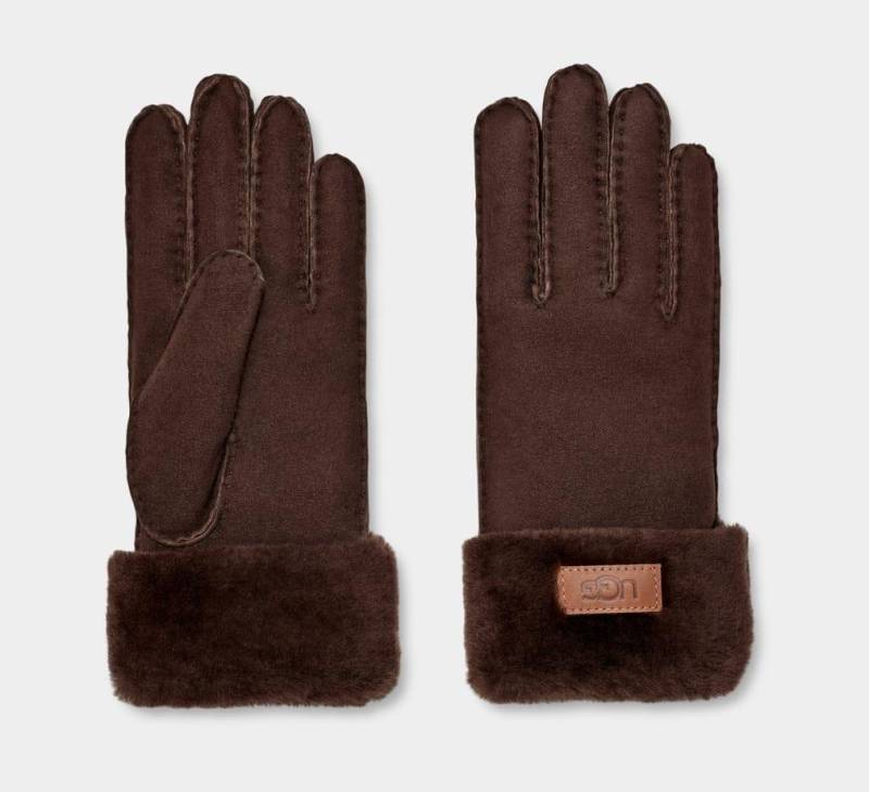 W Turn Cuff Glove-dl Damen Braun L von UGG