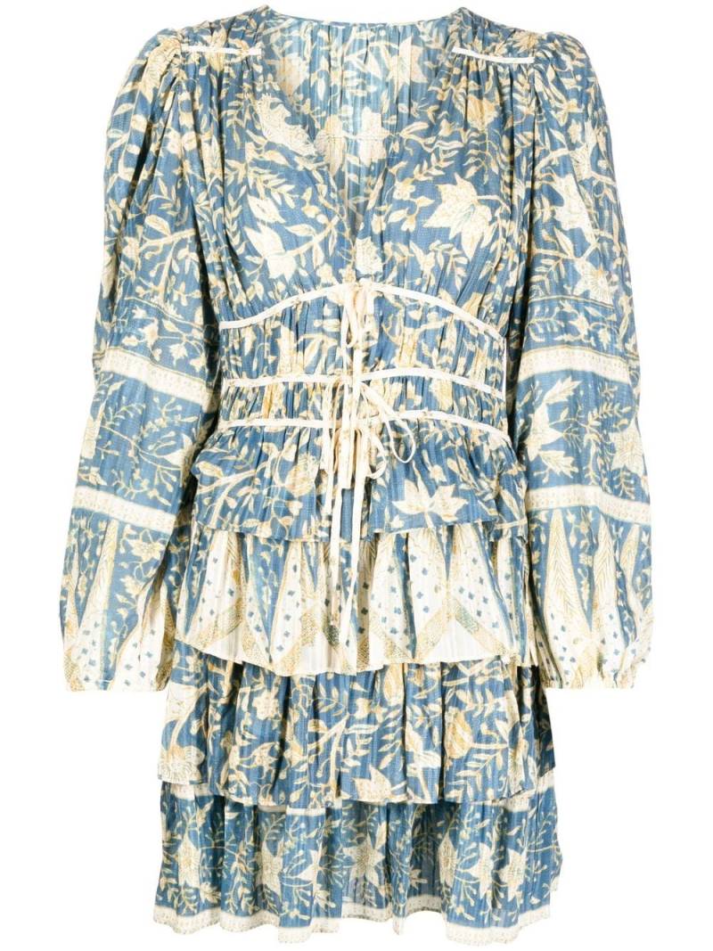 Ulla Johnson Nina floral-print ruffled mini dress - Blue von Ulla Johnson