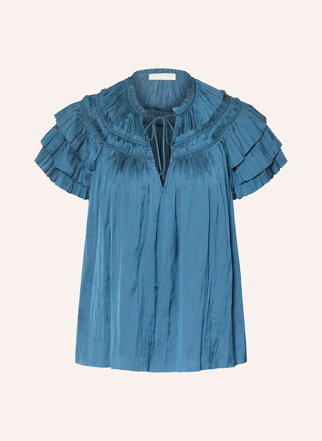 Ulla Johnson Blusentop Elvie Aus Satin blau von ULLA JOHNSON