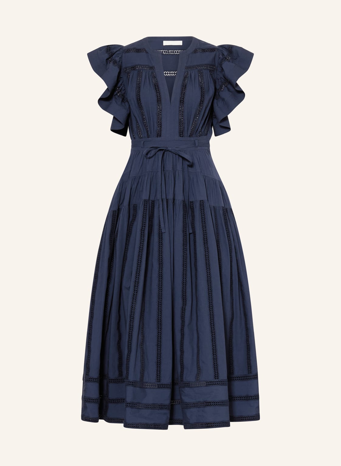 Ulla Johnson Kleid Emery Mit Lochspitze grau von ULLA JOHNSON