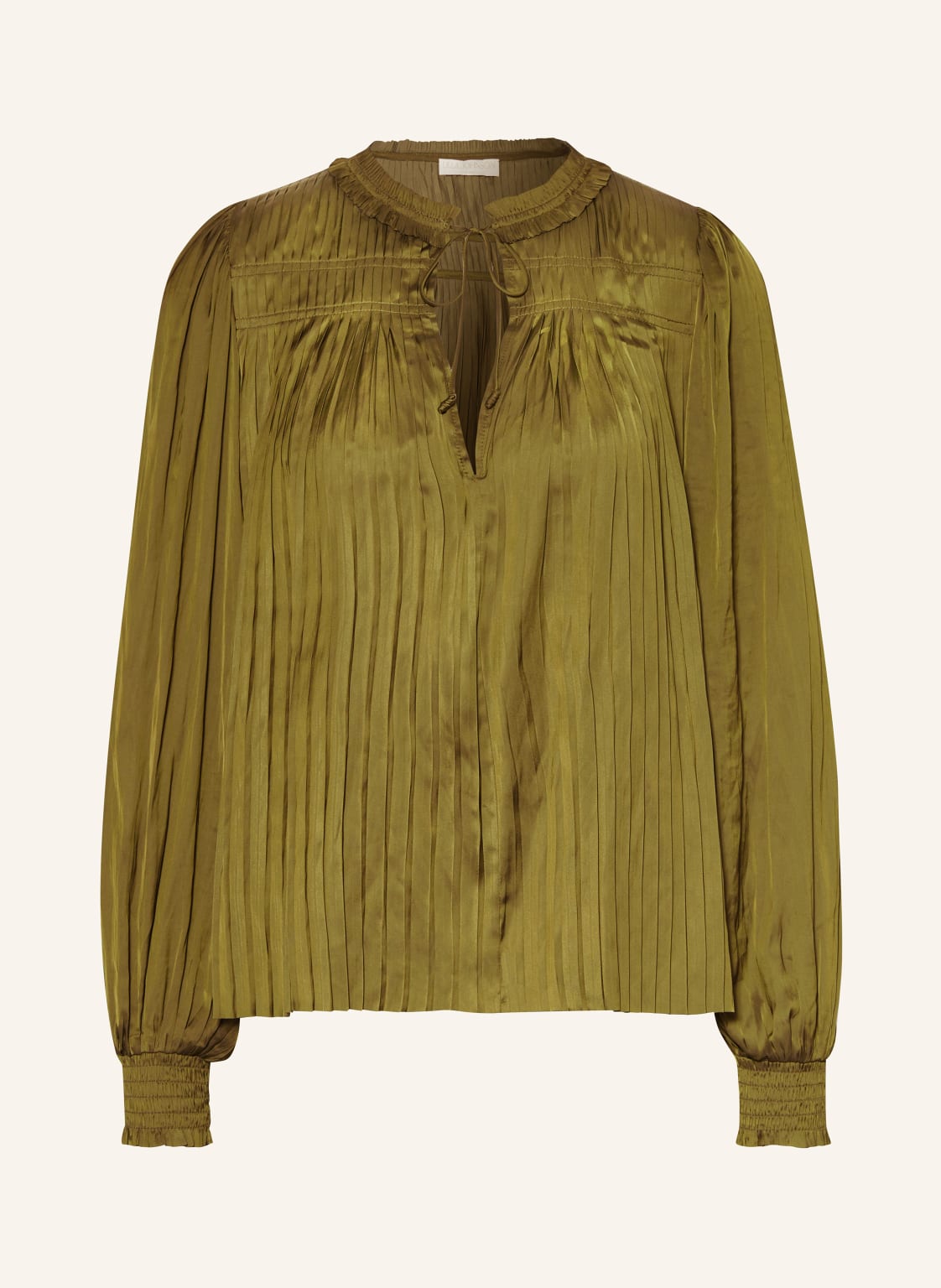 Ulla Johnson Satinbluse Leah Mit Pliseefalten gruen von ULLA JOHNSON