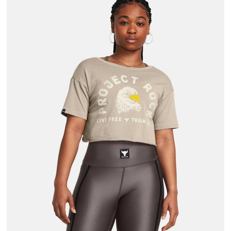 Under Armour - Crop Top, Pjt Rck Balance Graphic T, L, Braun von Under Armour