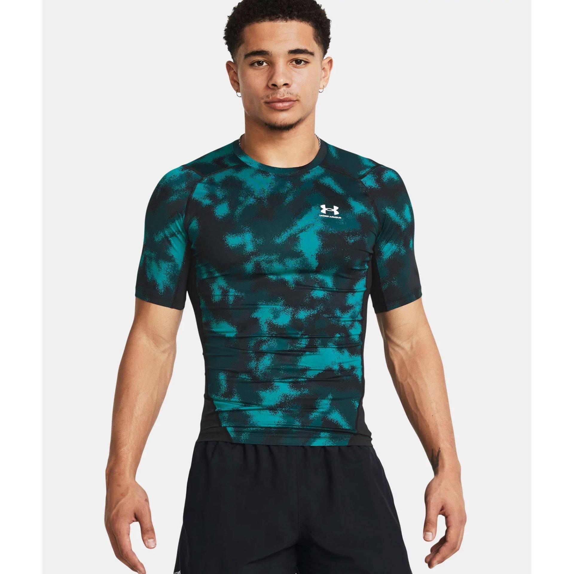 T-shirt, Rundhals, Kurzarm Herren Türkisblau M von UNDER ARMOUR