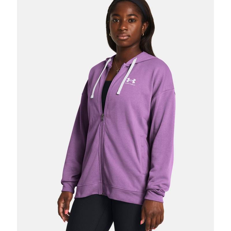 Trainerjacke Mit Kapuze Damen Violett L von UNDER ARMOUR