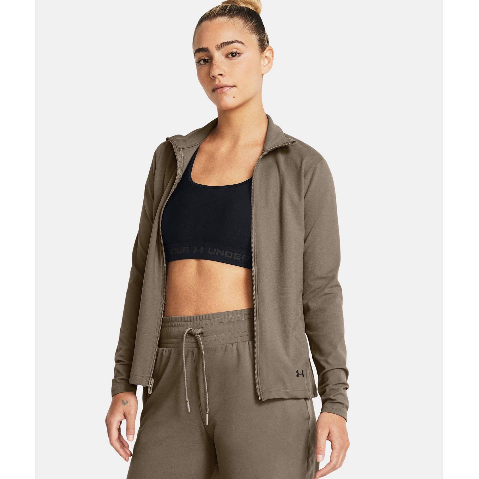 Trainerjacke Ohne Kapuze Damen Braun M von UNDER ARMOUR