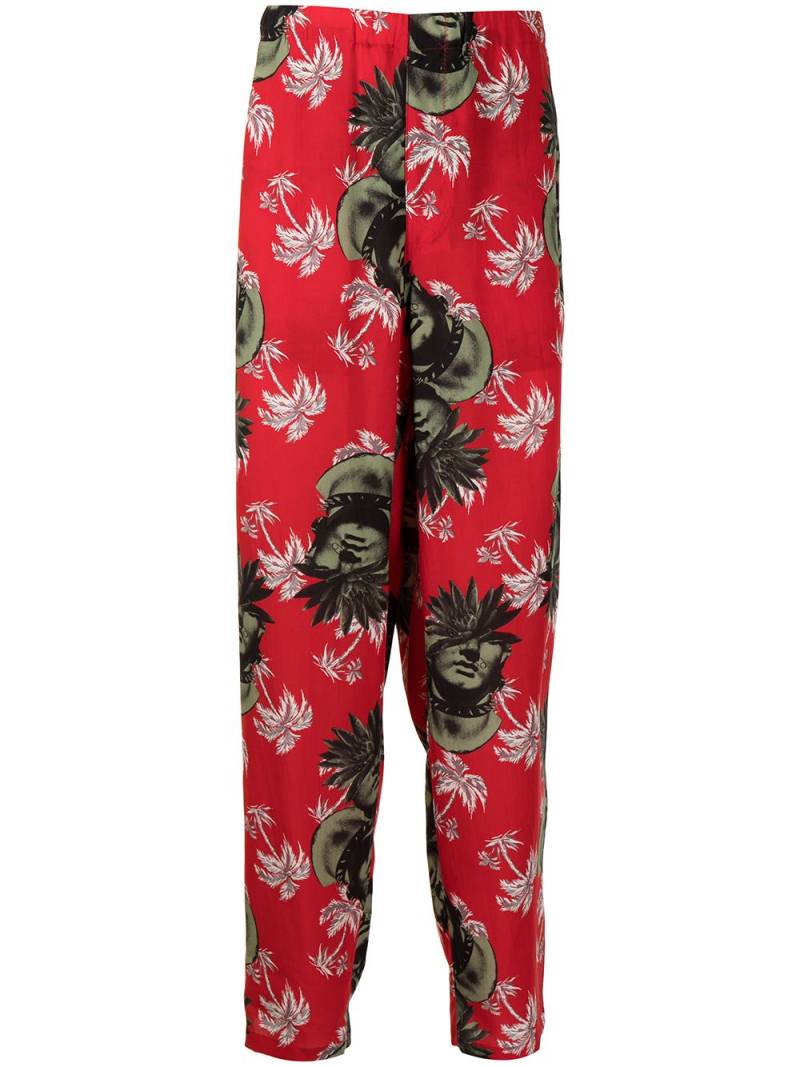 Undercover printed straight-leg trousers - Red von Undercover