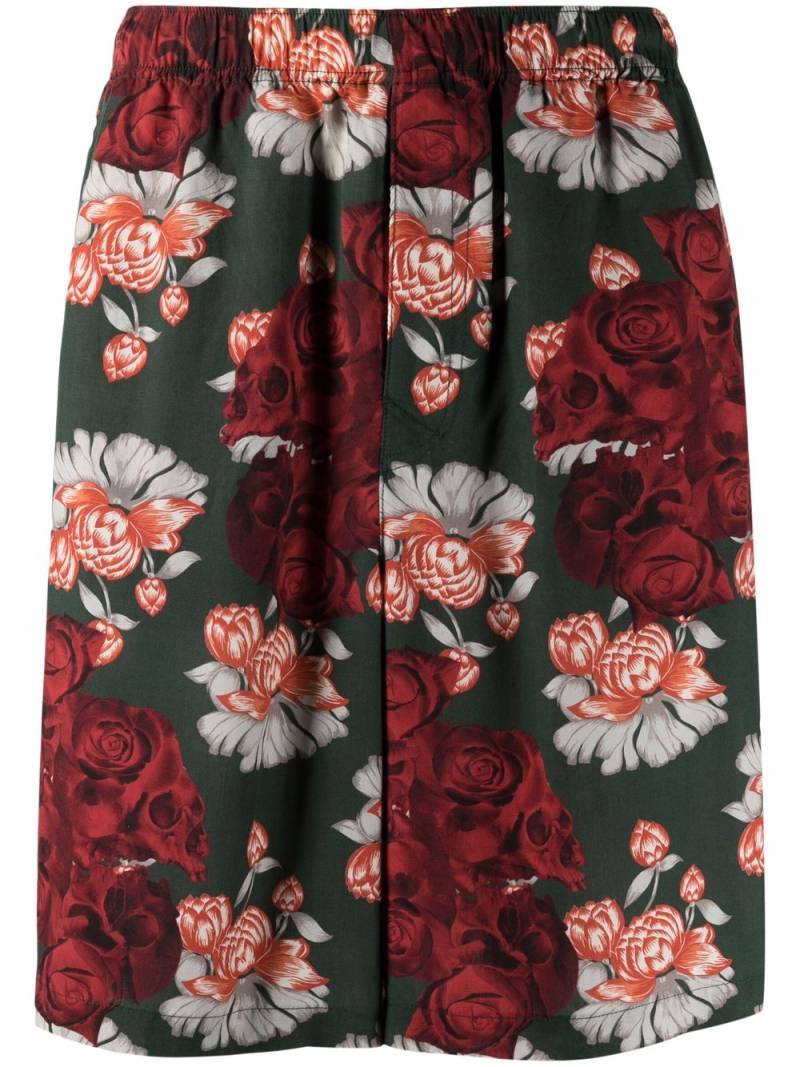 Undercover rose-print bermuda shorts - Green von Undercover