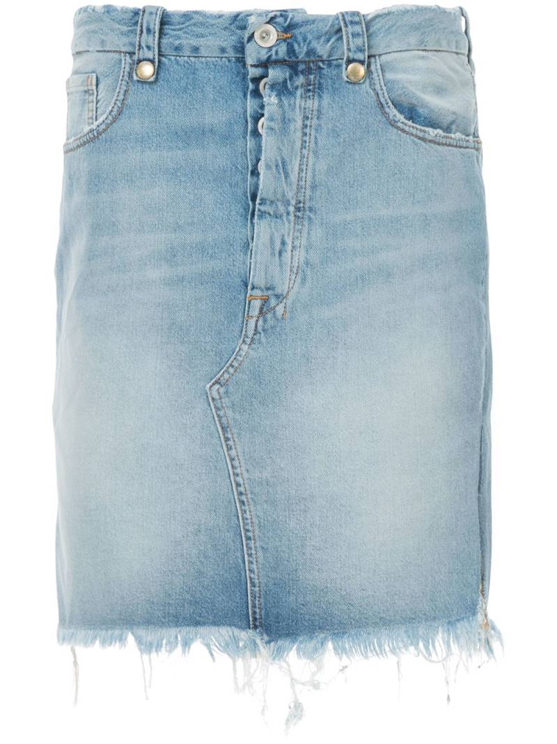 UNRAVEL PROJECT frayed denim skirt - Blue von UNRAVEL PROJECT