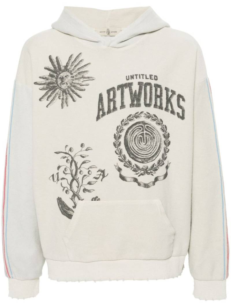 UNTITLED ARTWORKS logo-print hoodie - Neutrals von UNTITLED ARTWORKS