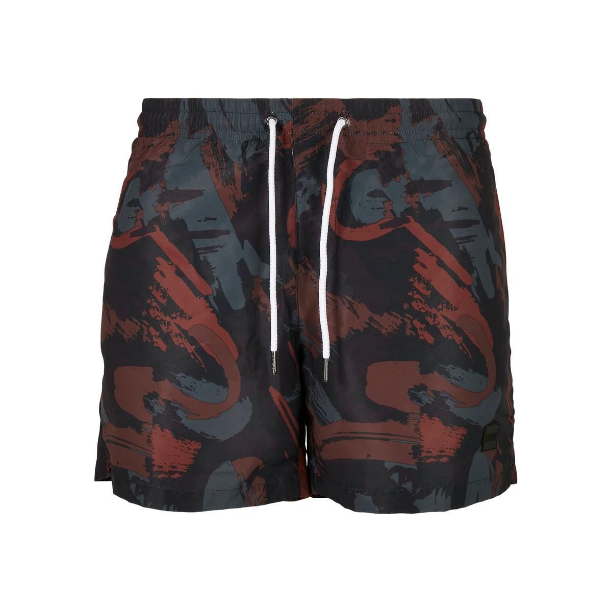 Badeshorts Pattern Herren Schwarz / Blau S von URBAN CLASSICS