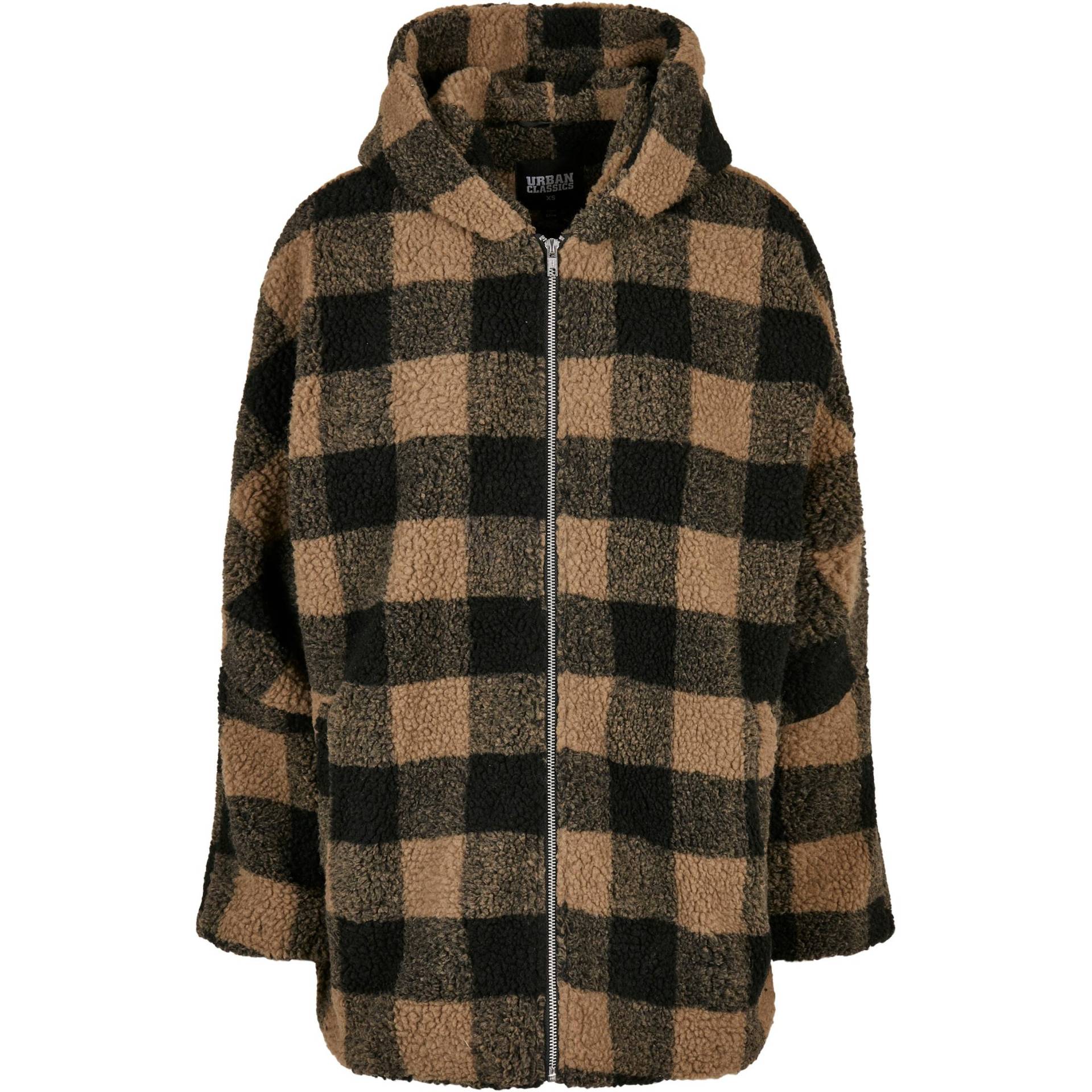 Fleece Für Frauen Hooded Oversized Check Sherpa Unisex  XS von URBAN CLASSICS