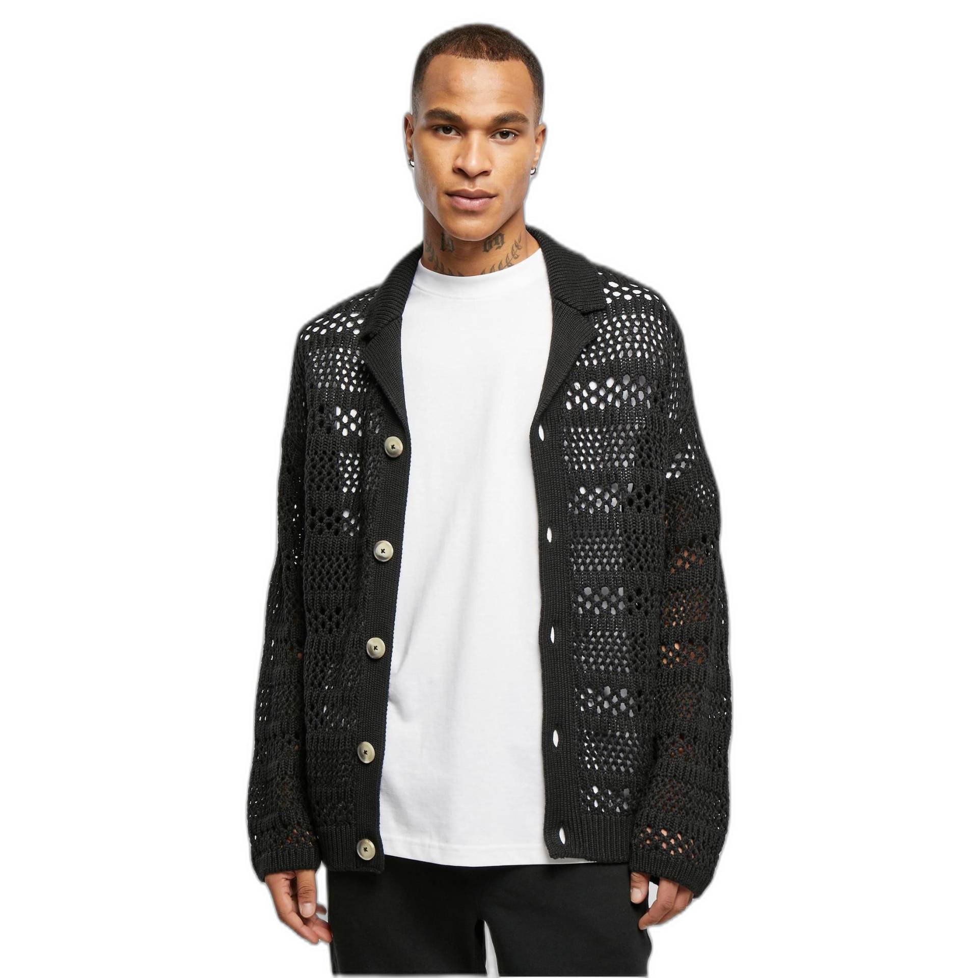 Gehäkete Strickjacke Urban Cassics Herren  L von URBAN CLASSICS