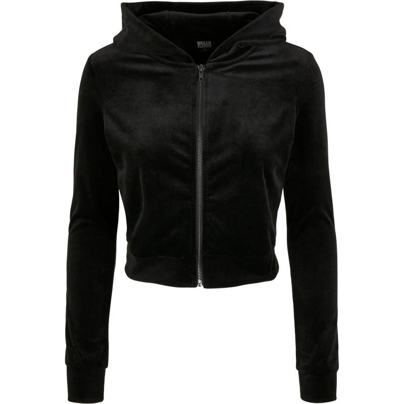 Kapuzenpullover Frau Große Größen Velvet Zip Damen  XXL von URBAN CLASSICS