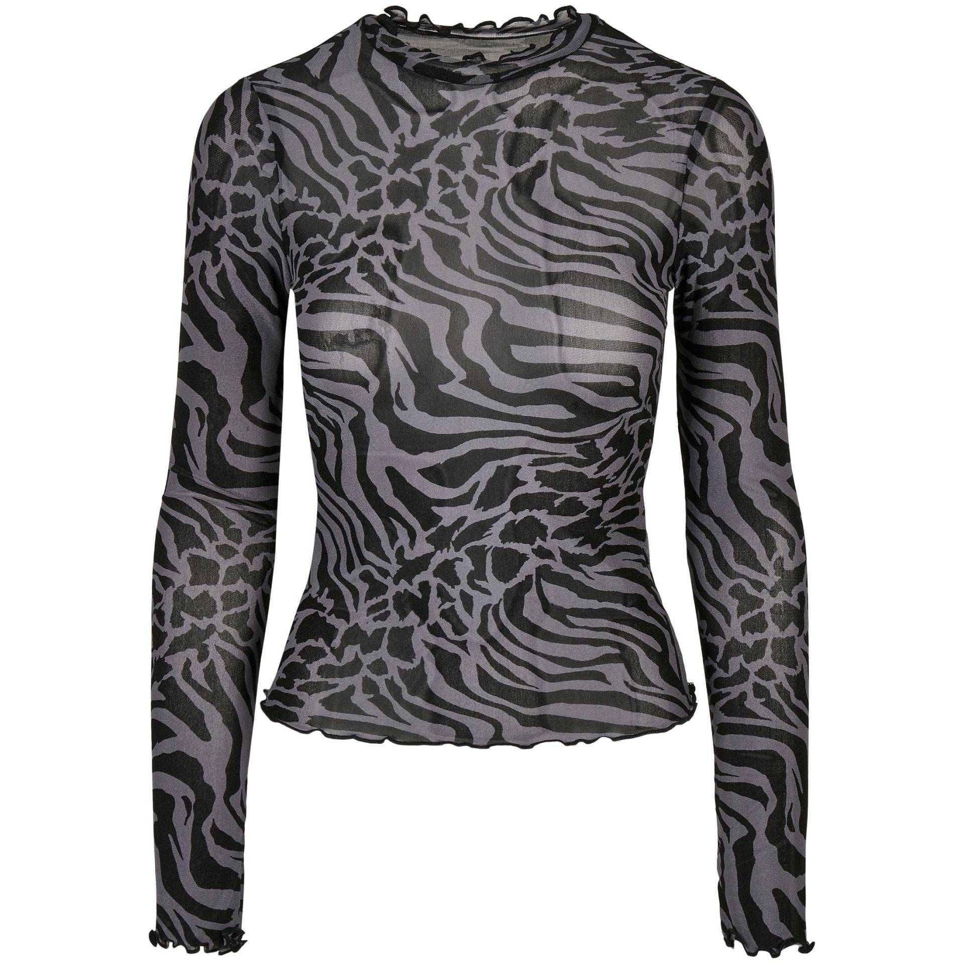 Langärmeliges Damen-rollkragen-top Aop Mesh (gt) Damen  XXL von URBAN CLASSICS