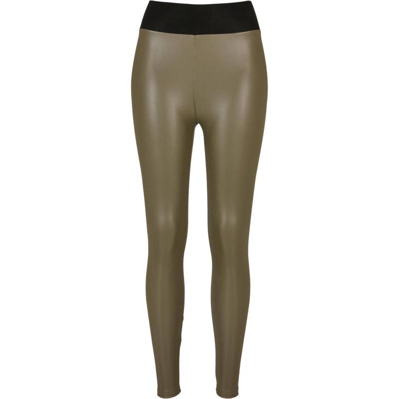 Leggings Aus Kunstleder Mit Hoher Taille Frau Gt Damen Olivegrün XXL von URBAN CLASSICS