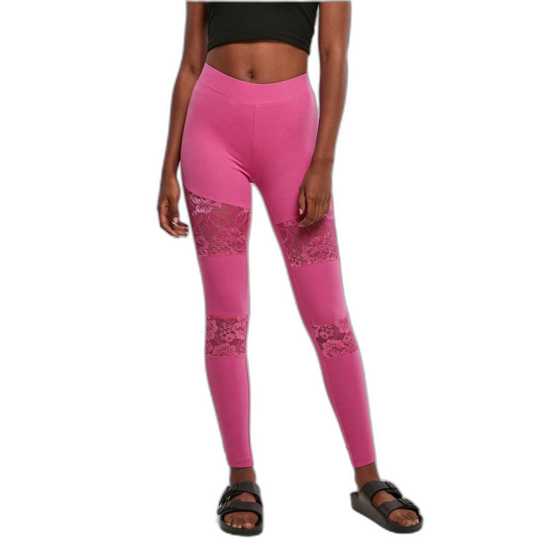 Legging Für Frauen Urban Claic Lace Inet Damen  S von URBAN CLASSICS