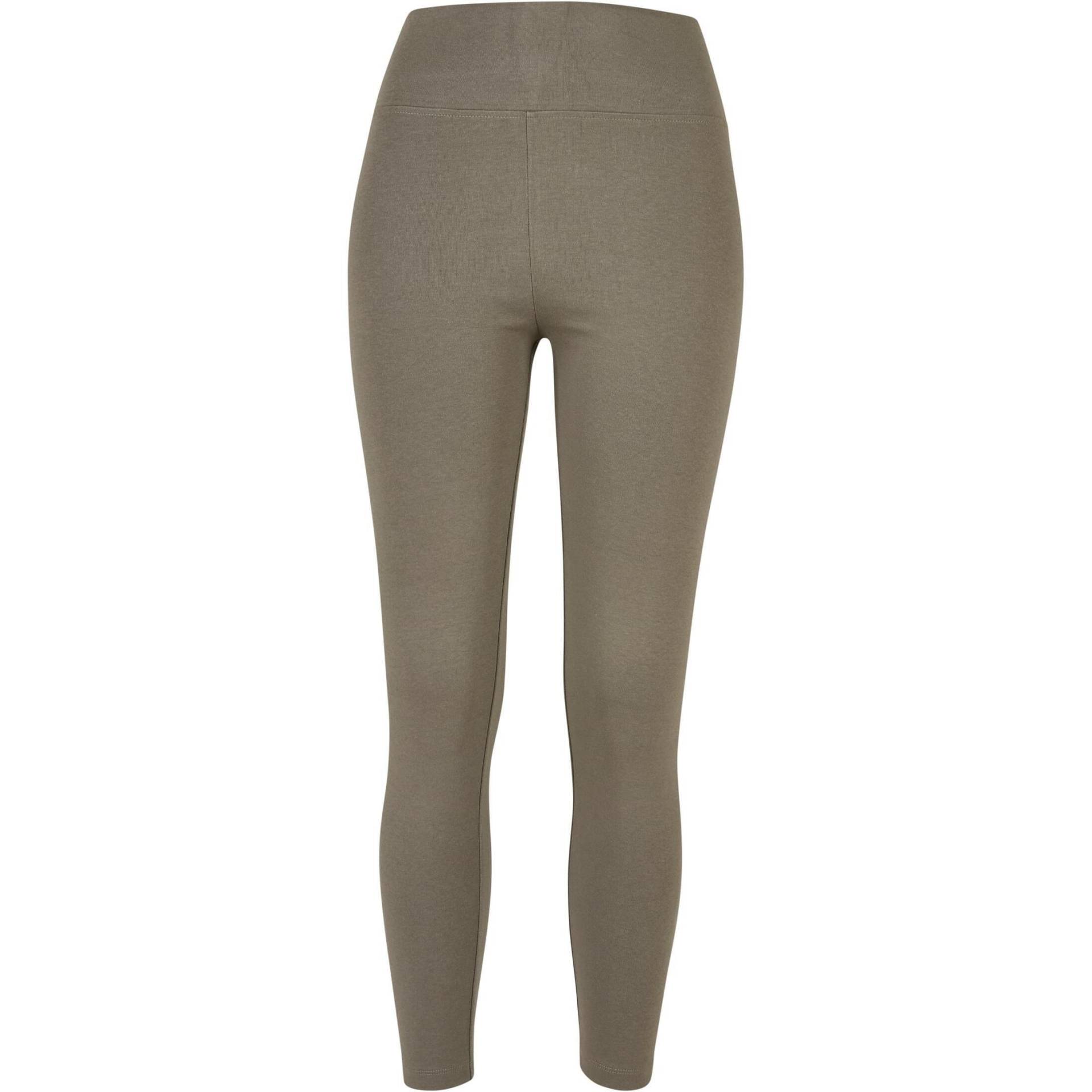 Leggings It Hoher Taille Aus Jersey, Daen Damen Olivegrün M von URBAN CLASSICS