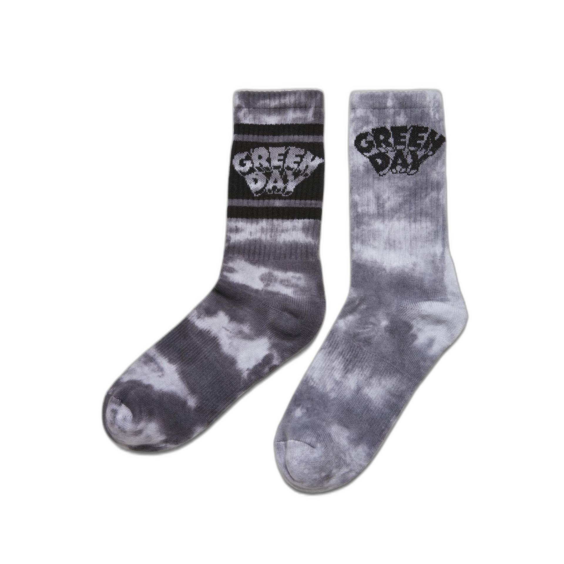 Paar Socken Green Day Tie Die (x2) Herren Schwarz/Weiss 35-38 von URBAN CLASSICS