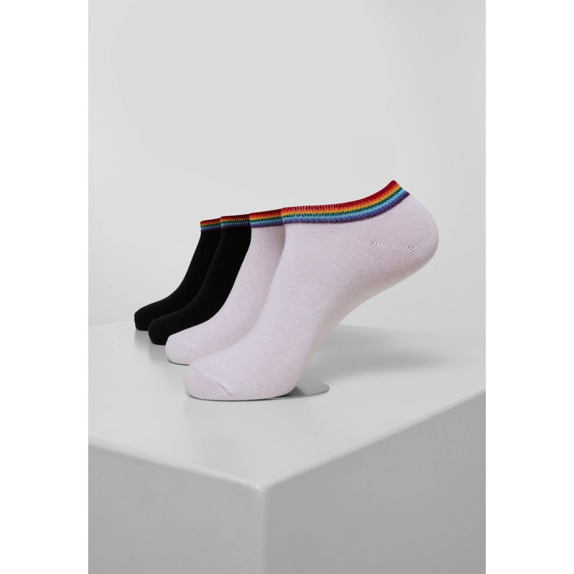 Socken Rainbow No Show (4pcs) Herren Schwarz/Weiss 35-38 von URBAN CLASSICS