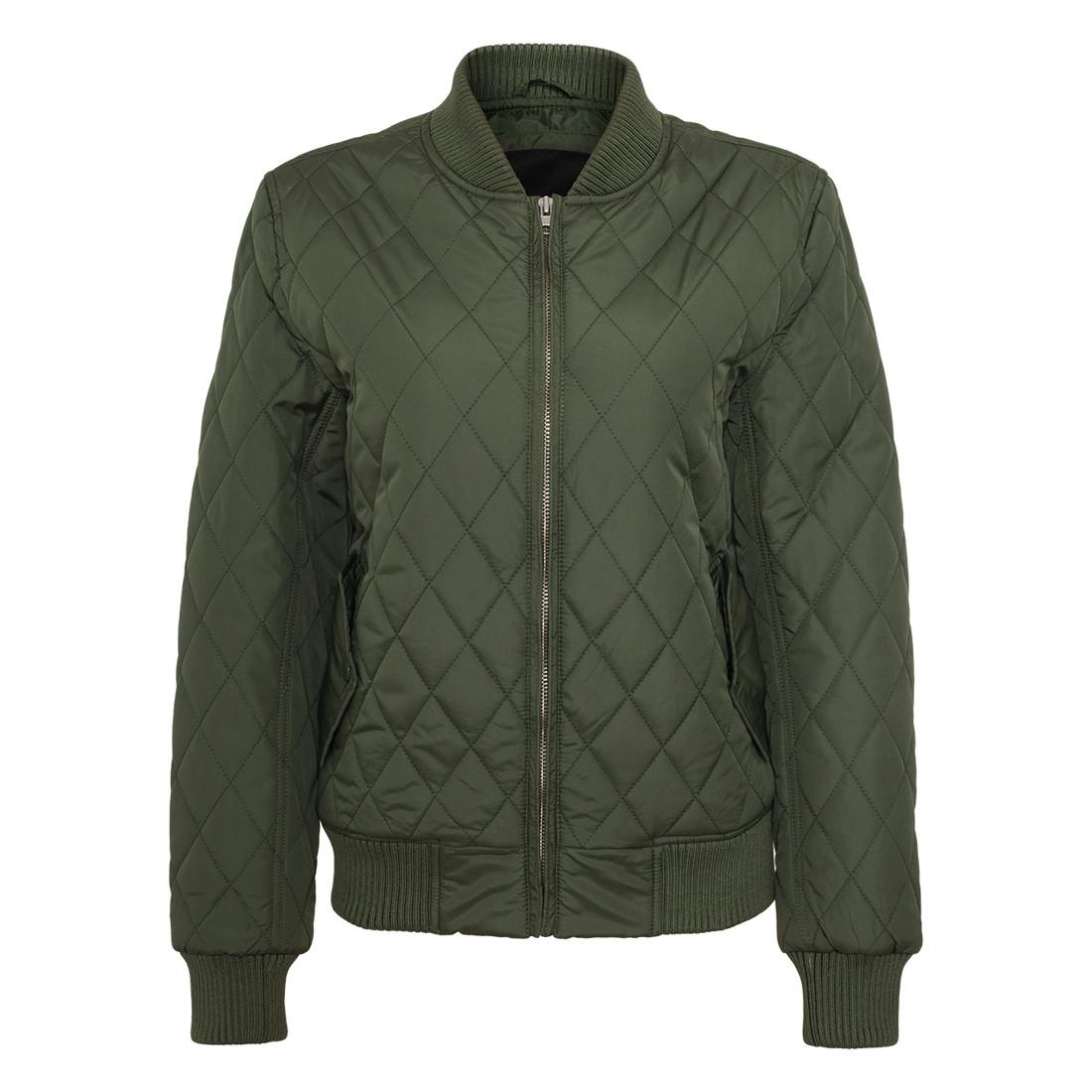 Daen Urban Classic Diaant-nylon-parka Damen Olivegrün M von URBAN CLASSICS