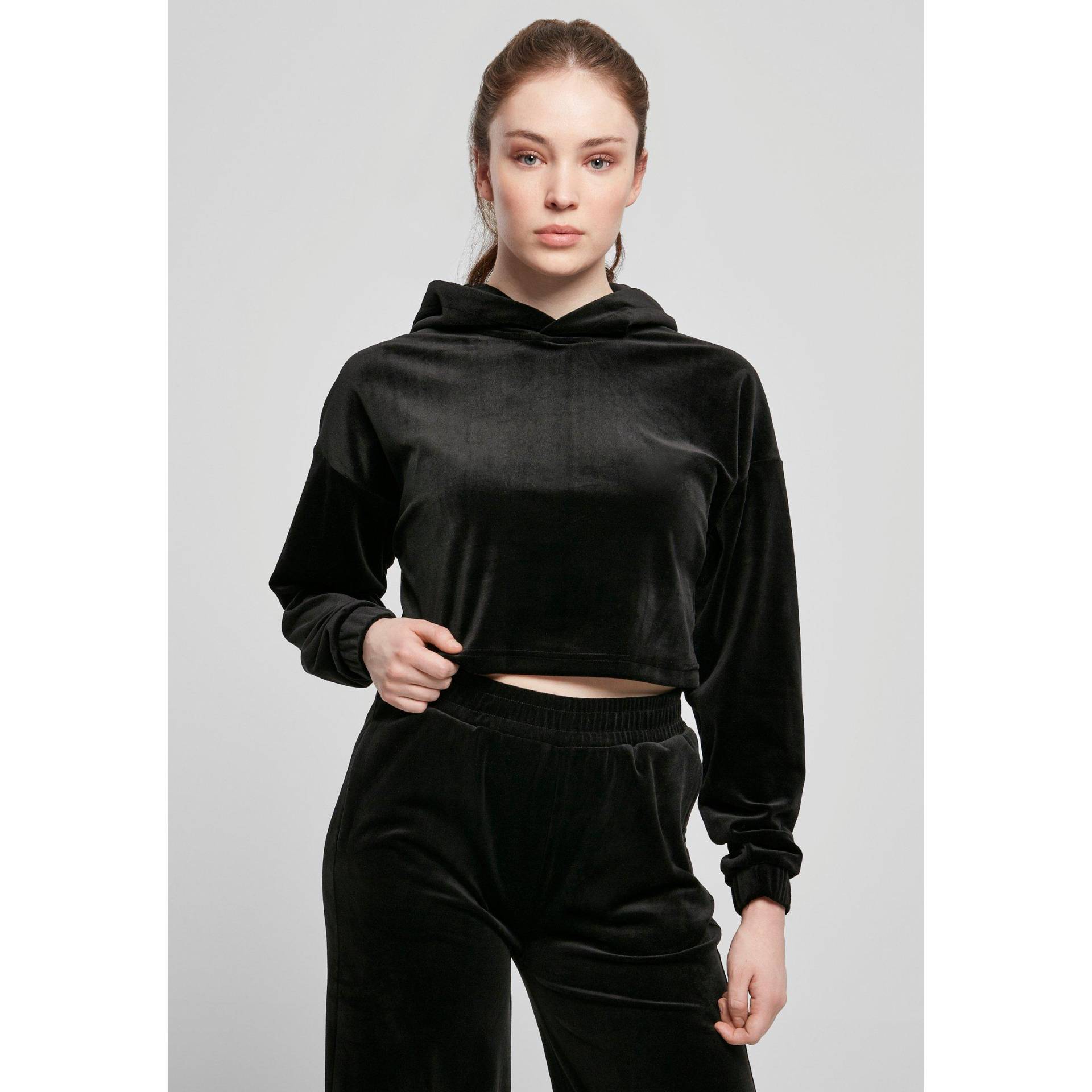 URBAN CLASSICS - damen-hoodie urban cassics cropped vevet oversized, für Damen, Größe L von URBAN CLASSICS