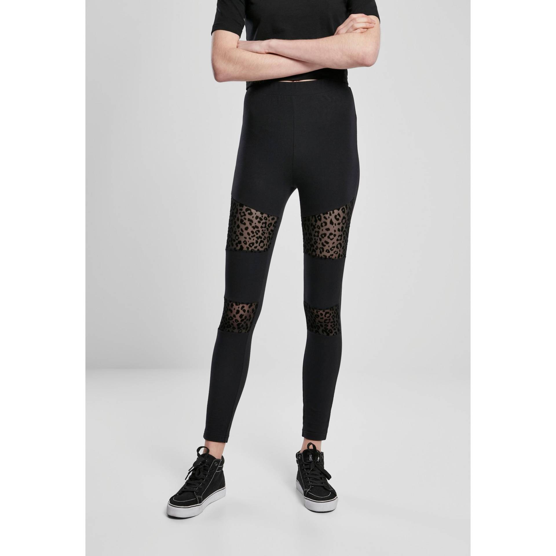 Daen-leggings Flock Lace Inset Damen  M von URBAN CLASSICS