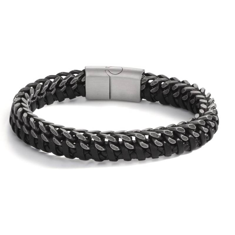 URECH Herren Armband Edelstahl, Leder 20.5 cm von URECH