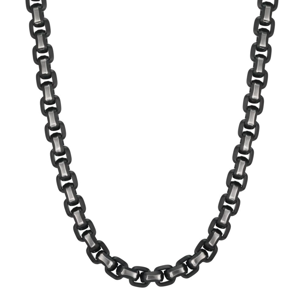 URECH Herren Edelstahl Collier Bicolor silber und schwarz IP beschichtet 60 cm von URECH