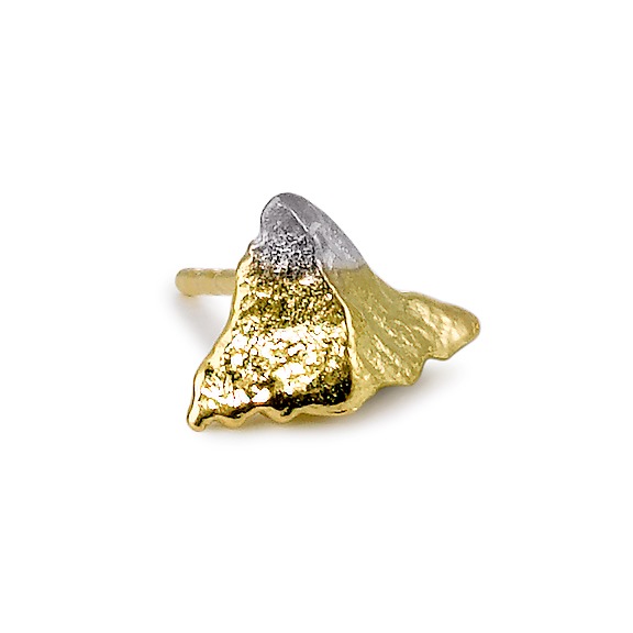 URECH Herren Ohrstecker 1 Stk 750/18 K Gelbgold Matterhorn von URECH