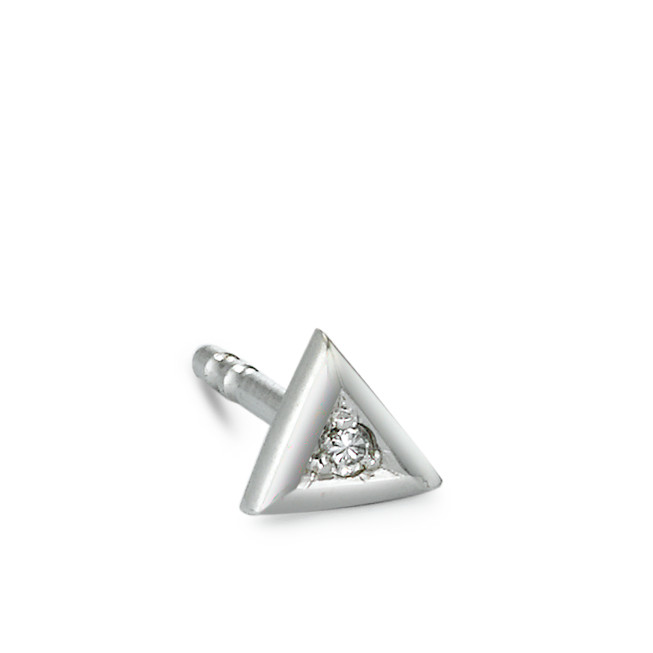 URECH Herren Ohrstecker 1 Stk 950 Platin Diamant 0.007 ct, w-si Ø4 mm von URECH