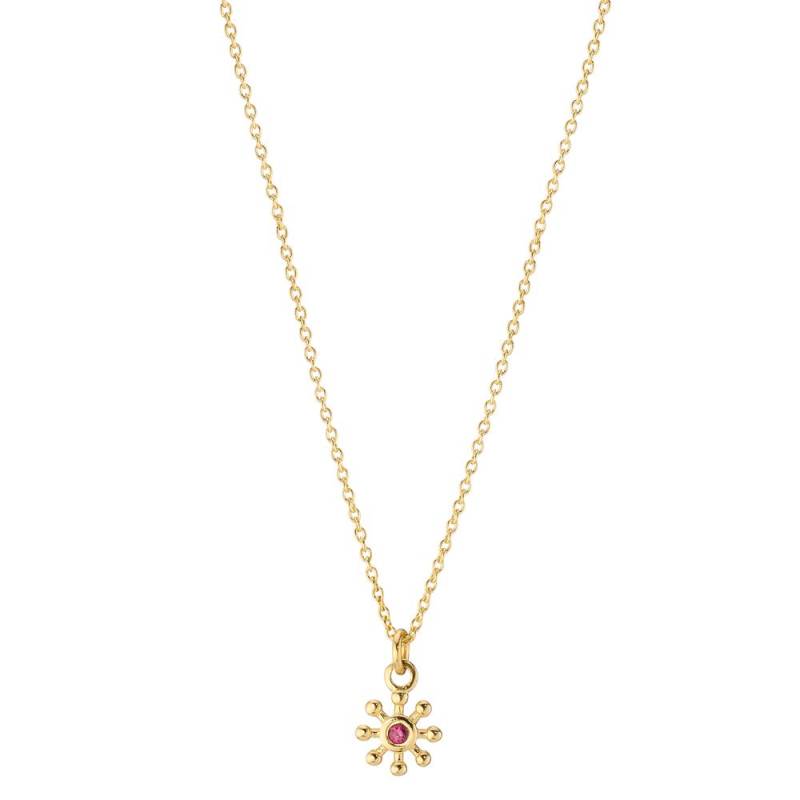 URECH Damen Collier 585/14 K Gelbgold Rubin 0.014 ct 39-42 cm verstellbar von URECH