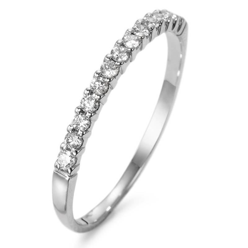 URECH Damen Memory Ring 750/18 K Weissgold Diamant weiss, 0.15 ct, 13 Steine, w-si von URECH