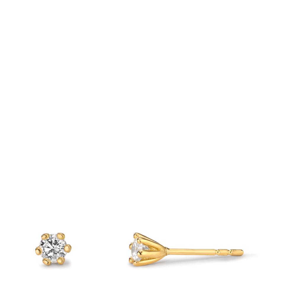 URECH Damen Ohrstecker 750/18 K Gelbgold Diamant Lab Grown 0.18 ct, 2 Steine Ø3.5 mm von URECH