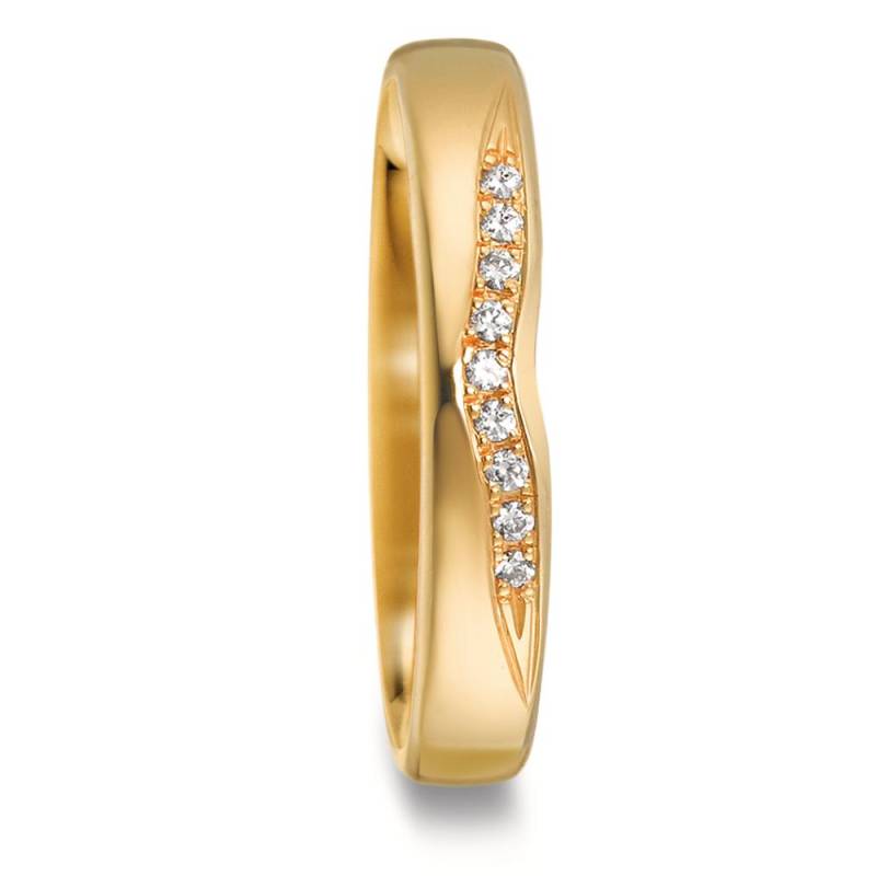 URECH Damen Partnerring 750/18 K Gelbgold Diamant 0.045 ct, 9 Steine, tw-vsi von URECH