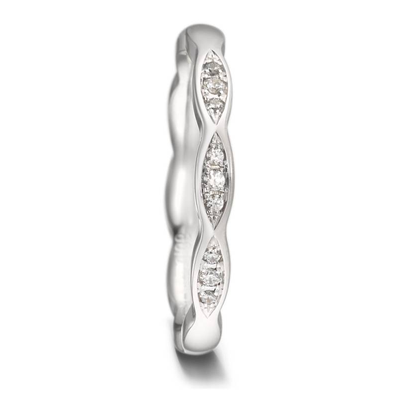 URECH Damen Partnerring 750/18 K Weissgold Diamant 0.06 ct, 9 Steine, tw-vsi von URECH